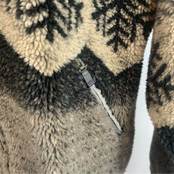 VTG 90’s Kanata Fleece Fair Isle Jacket Medium Full Zip Ski Snowflake Pockets - Picture 2 of 7